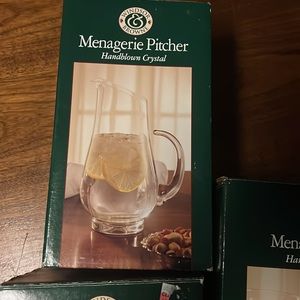 Hand blown crystal pitcher